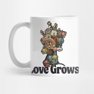 Love Grows Vintage Flower Vase Mug